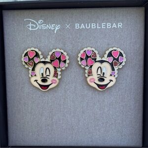 Disney x Baublebar Mickey Mouse in Love Post Earrings NWT